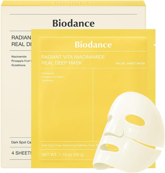 BIODANCE Radiant Vita Niacinamide Real Deep Masque x4 pièces