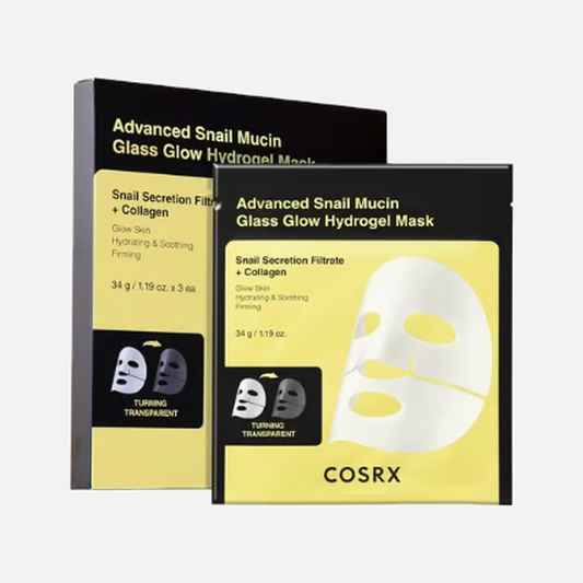 Cosrx Advanced Snail Mucin Glass Glow Hydrogel Collagen x3 Masques